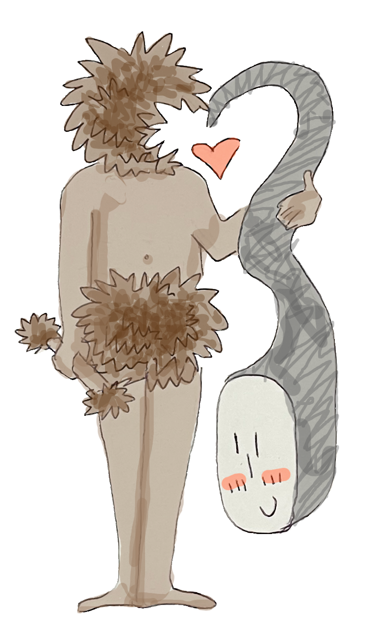 Tor and Ghost, their bodies positioned to make a heart shape