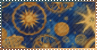 blue and bronze swirly stars