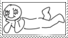 line drawing batting eyelashes kicking feet